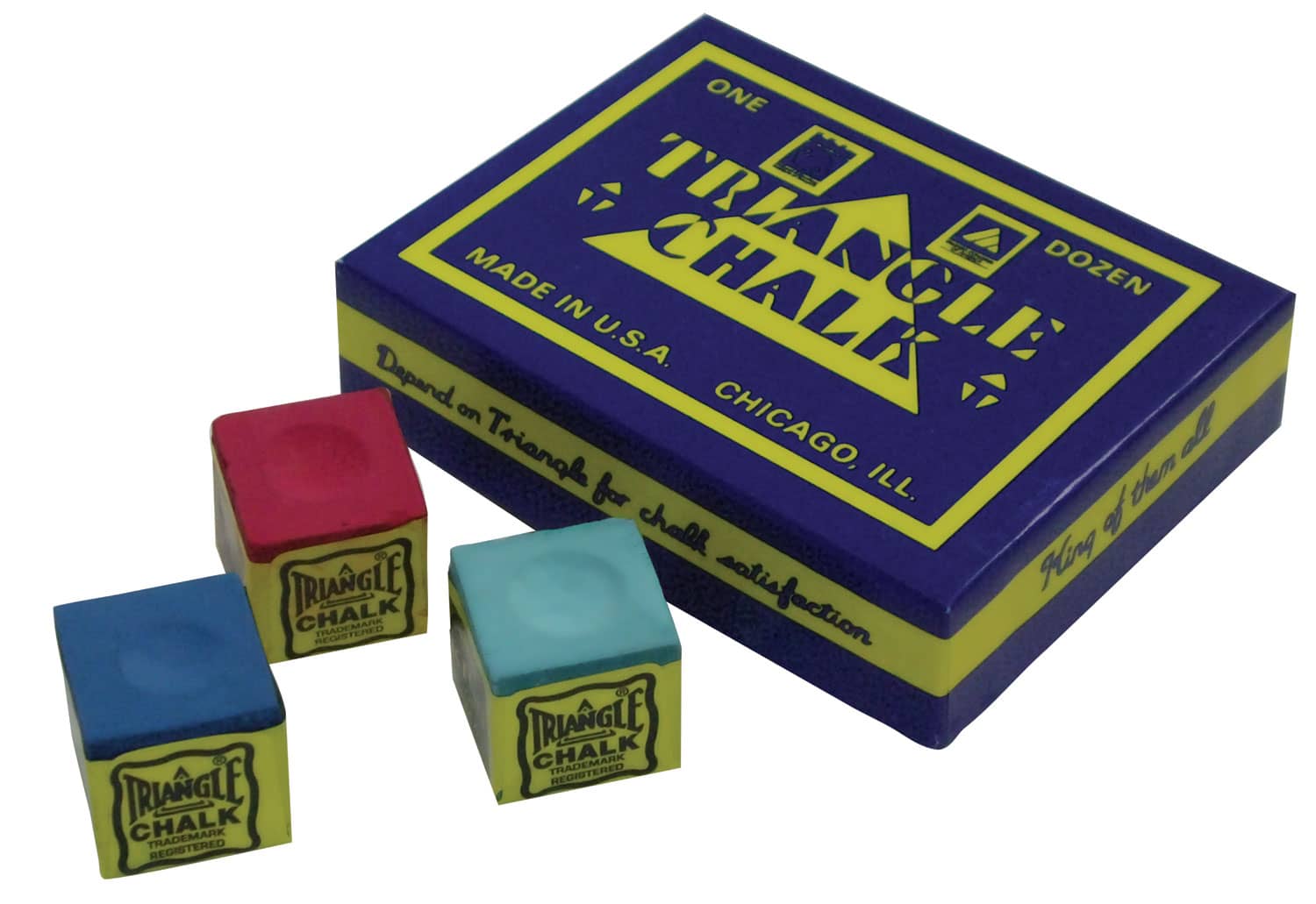 Box of Triangle Billiard Chalk (12 pieces)